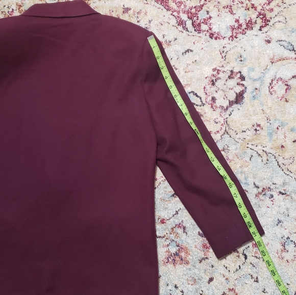 90s Vintage Sag Harbor 100% Wool Burgundy Blazer Size 4 Petite - Picture 11 of 11